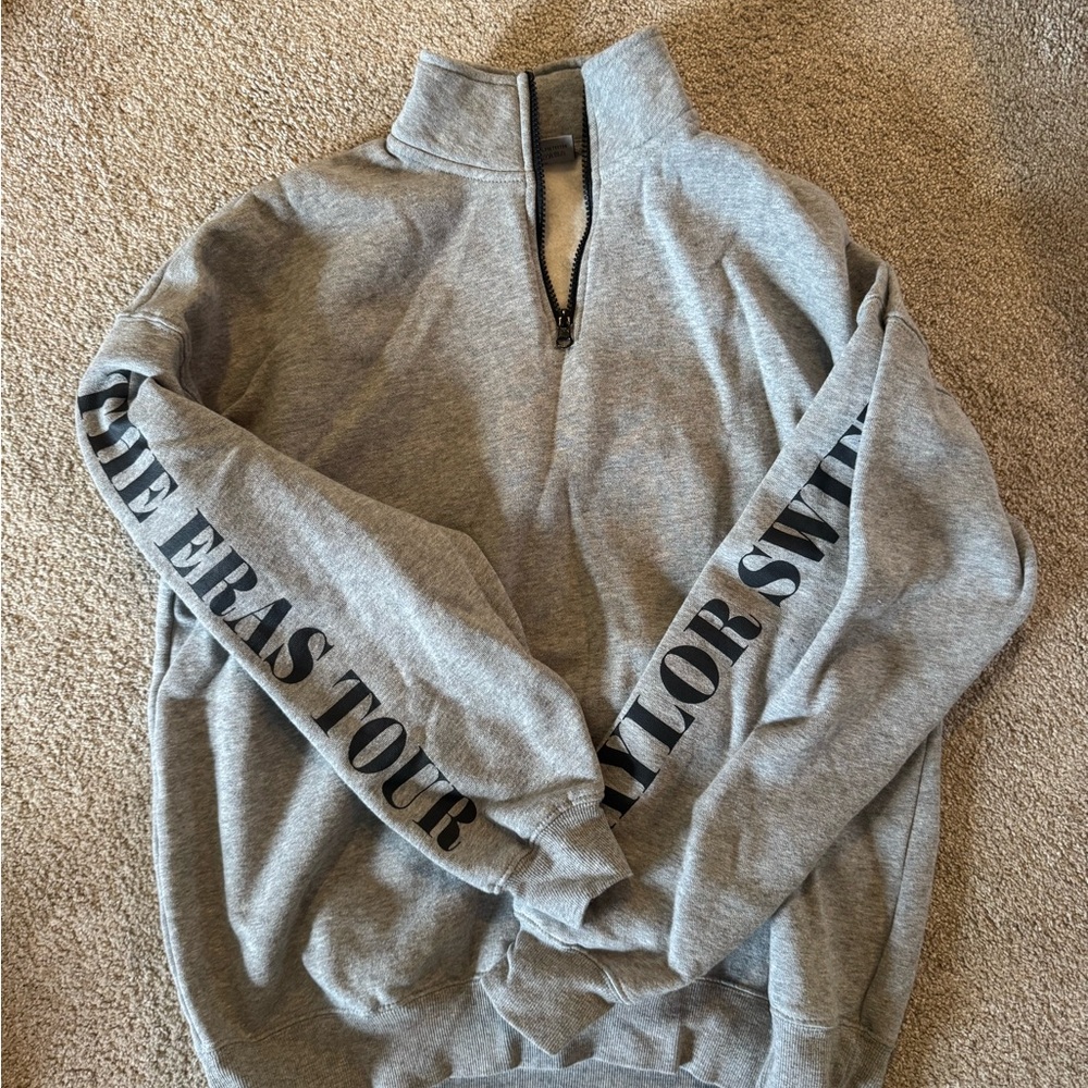 Taylor Swift Gray Zip-Up Sweater sweatshirt